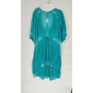 Dasayo Sheer Fairy Lace Open Front Kimono Cardigan Duster Floral Cover up